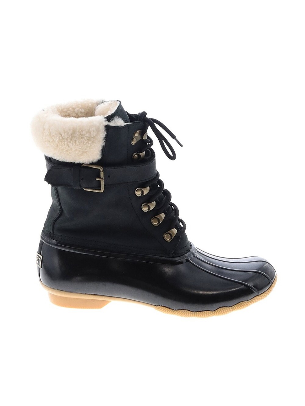 Sperry Shearling Cuffed Lace-Up Winter Boots - Zipper At side